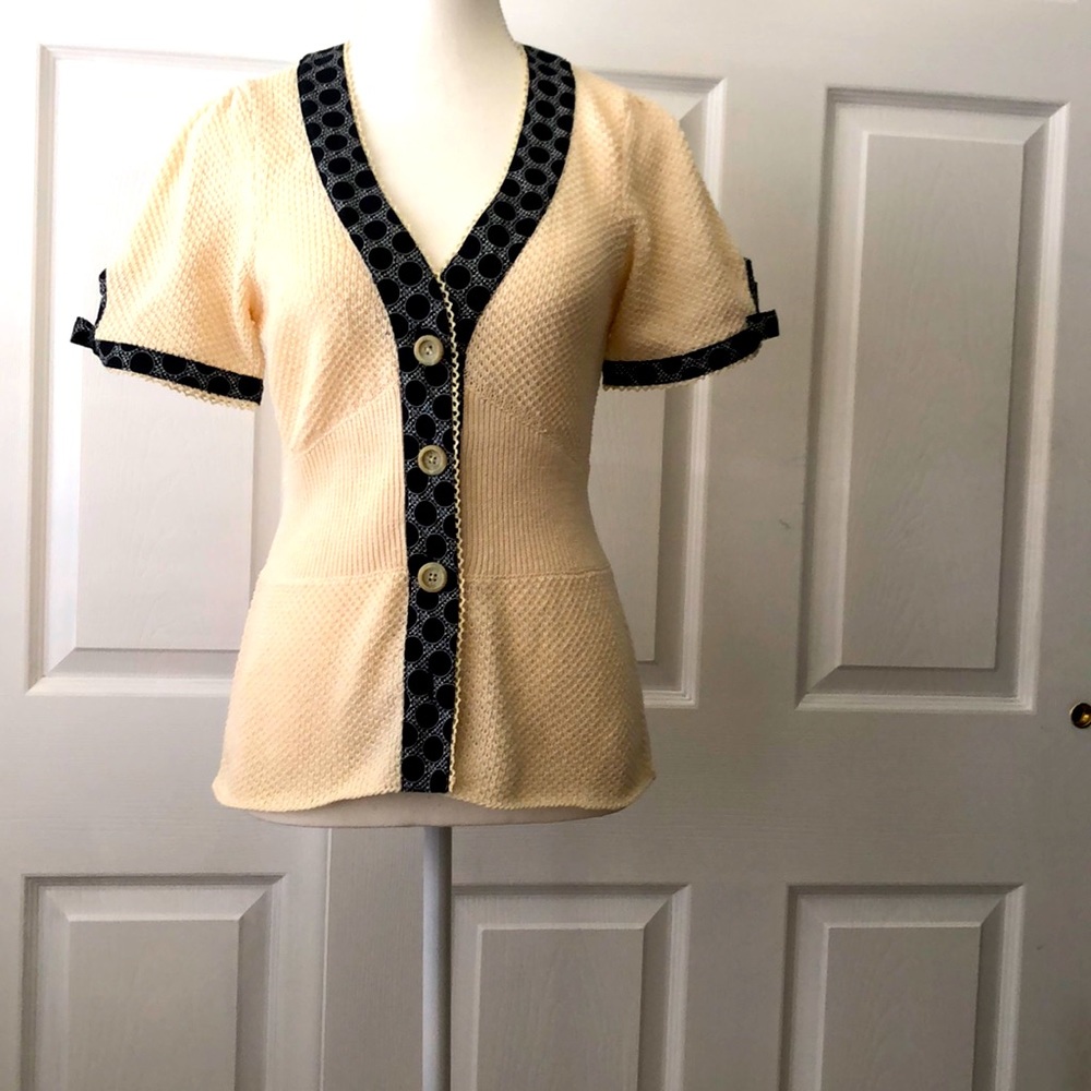 Cream Black Sweater Top